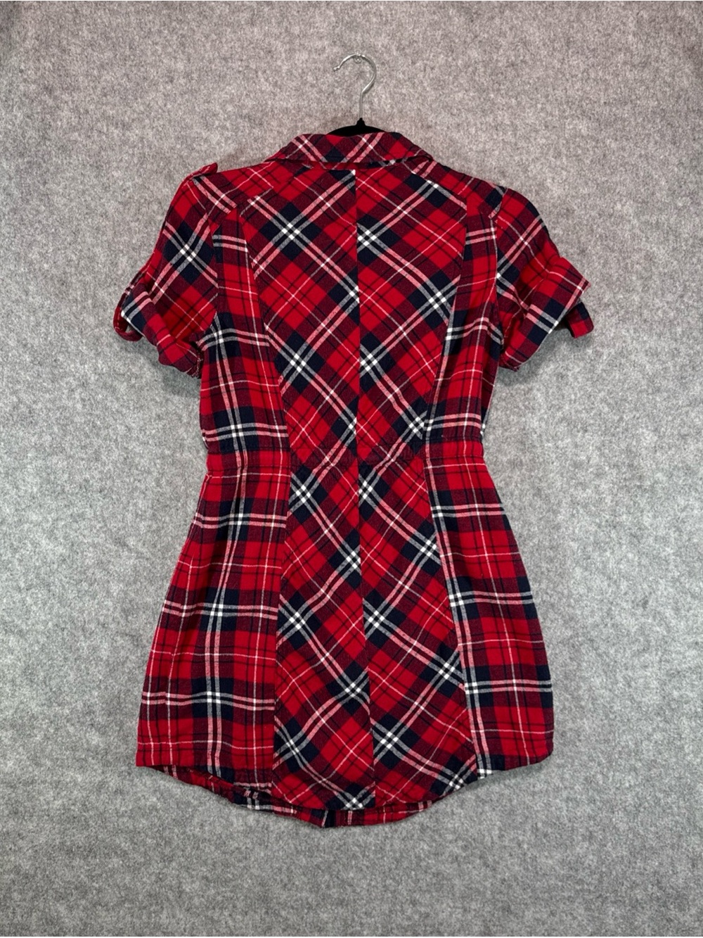 Morphine Generation Plaid Shirt Dress - Womens M - Red Grunge Rock Metal Y2K - Picture 12 of 15